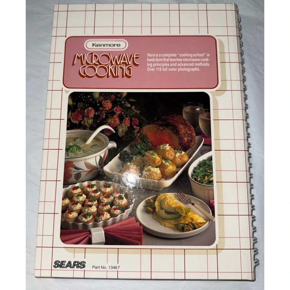 Kenmore Microwave Cooking Spacemaster Cookbook Sears Vintage Spiral Bound Pink